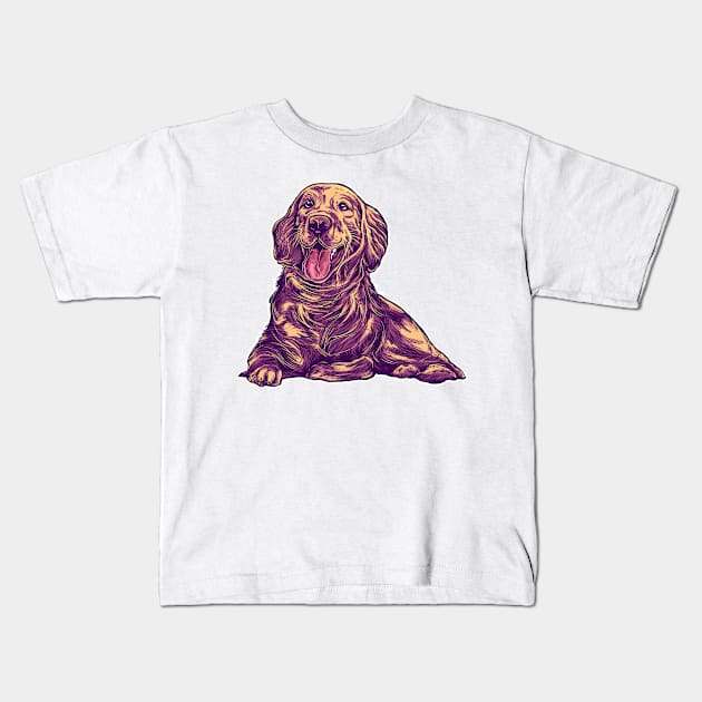 Funny Site Dog Kids T-Shirt by Pixel Poetry